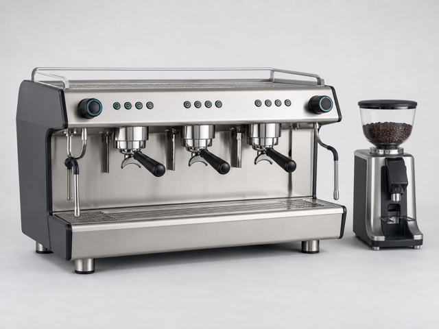Commercial espresso machine and grinder